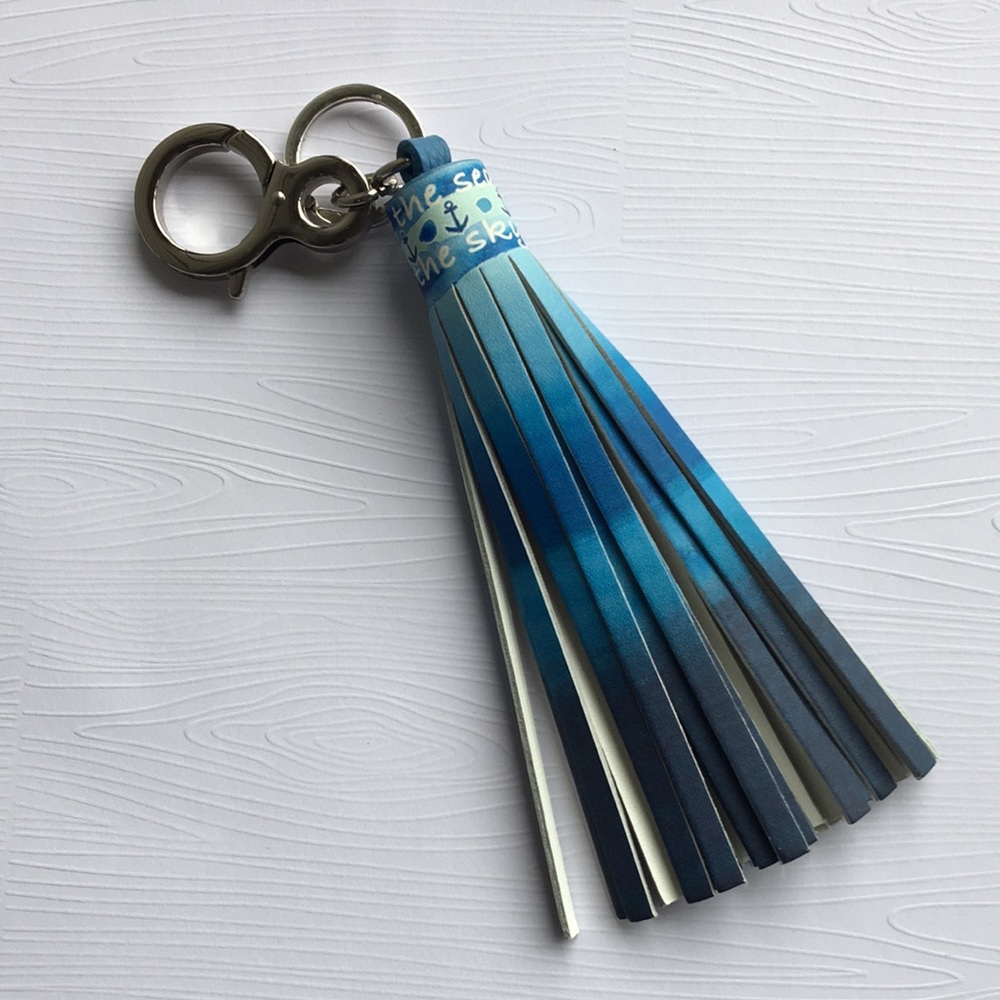 Brighton Retired Sea Meets Sky Leather Key Fob Bag Charm
